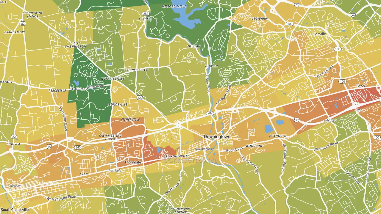 19335, PA Map of Vehicle Theft Rates