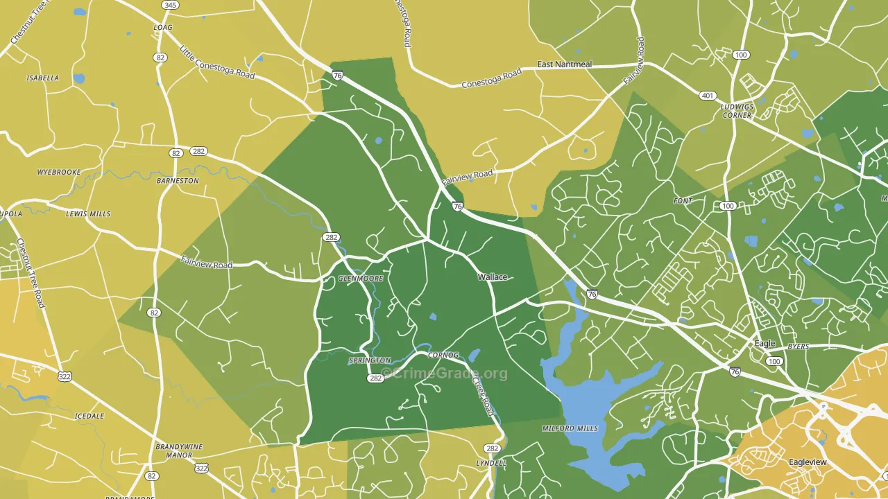 19343, PA Map of Vehicle Theft Rates