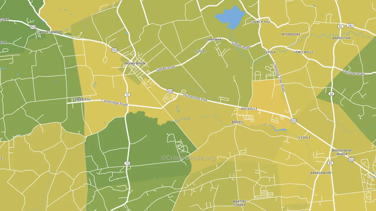19344, PA Map of Vehicle Theft Rates
