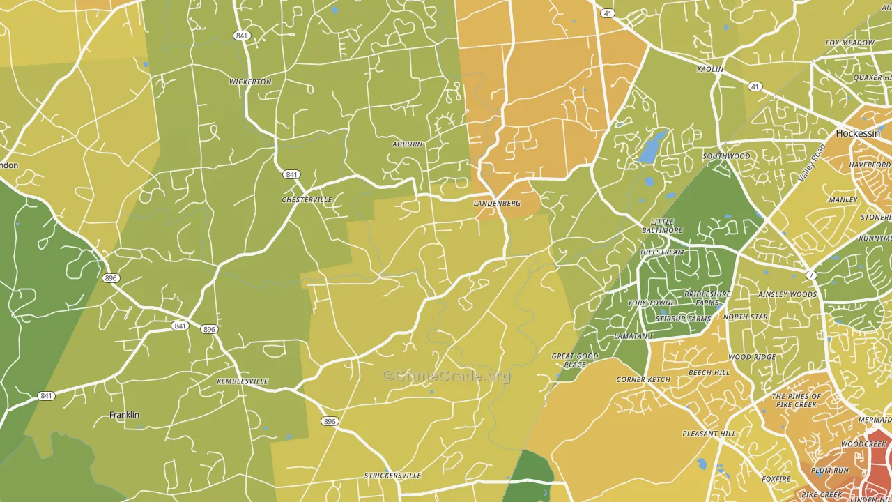 19350, PA Map of Vehicle Theft Rates