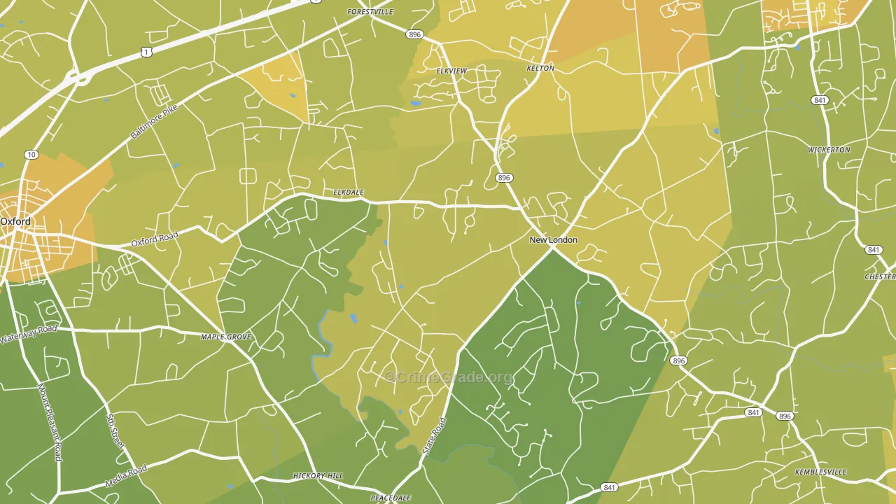 19352, PA Map of Vehicle Theft Rates