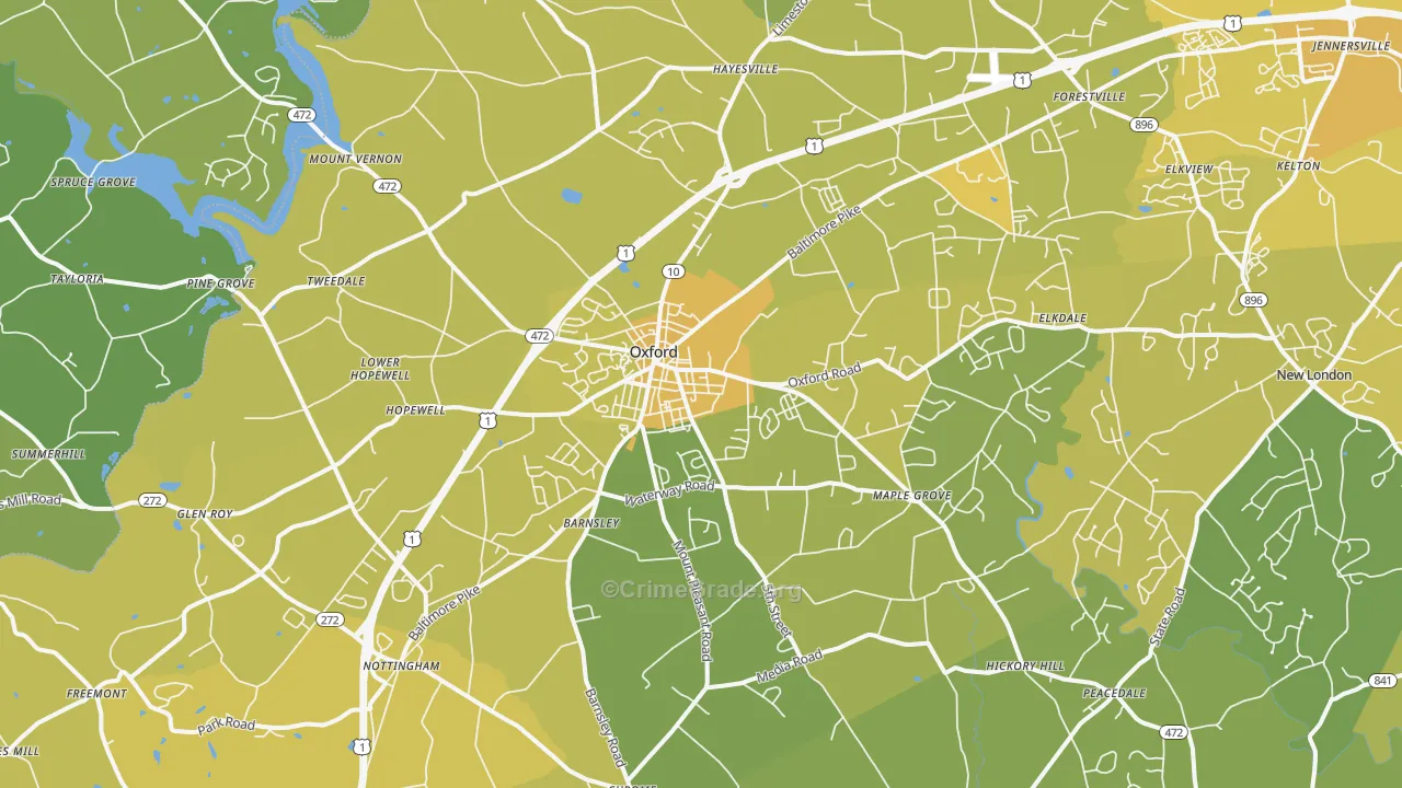 19363, PA Map of Vehicle Theft Rates