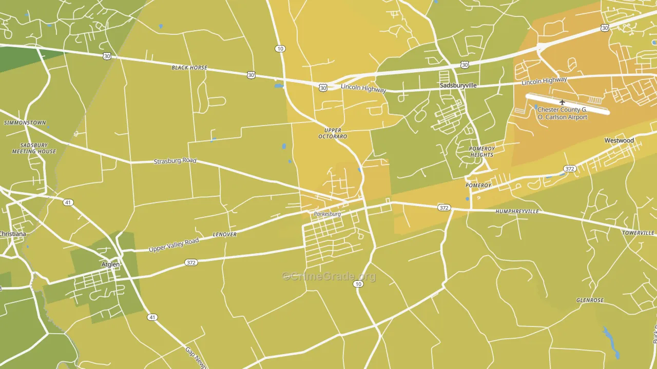 19365, PA Map of Vehicle Theft Rates