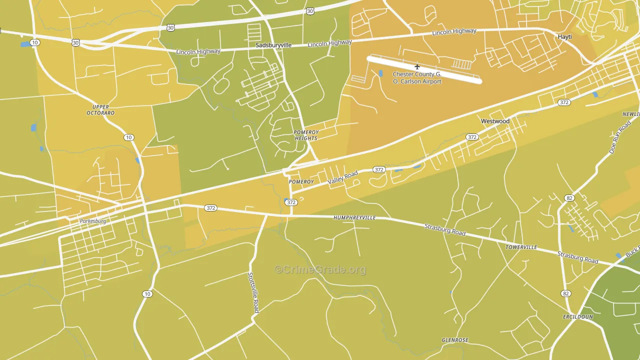 19367, PA Map of Vehicle Theft Rates