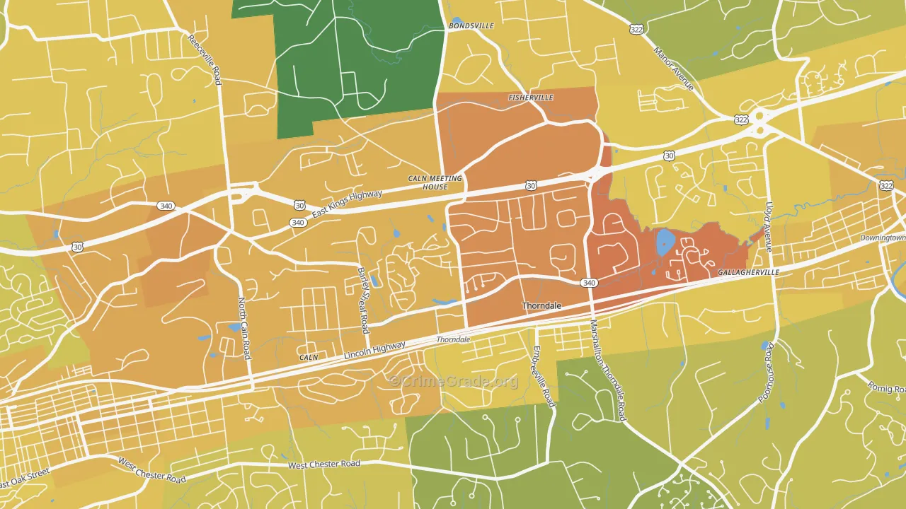 19372, PA Map of Vehicle Theft Rates