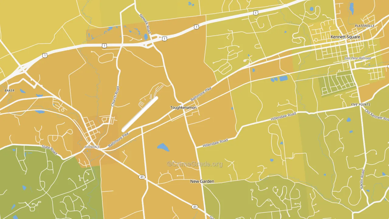 19374, PA Map of Vehicle Theft Rates
