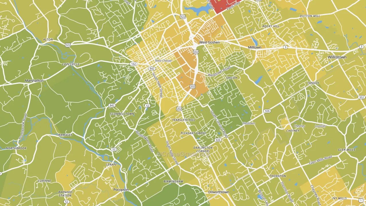 19382, PA Map of Vehicle Theft Rates