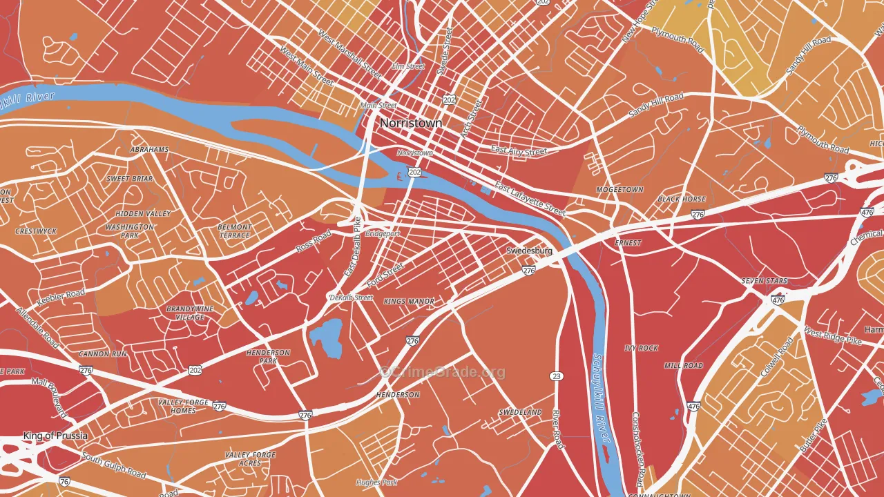 19405, PA Map of Vehicle Theft Rates