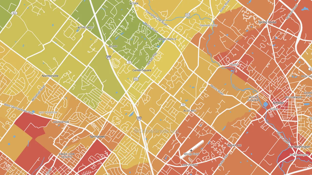 19422, PA Map of Vehicle Theft Rates