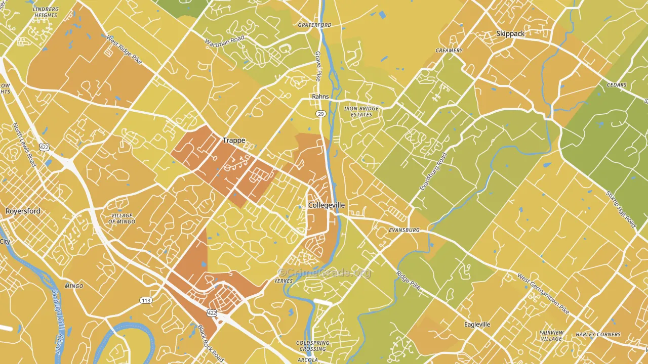 19426, PA Map of Vehicle Theft Rates