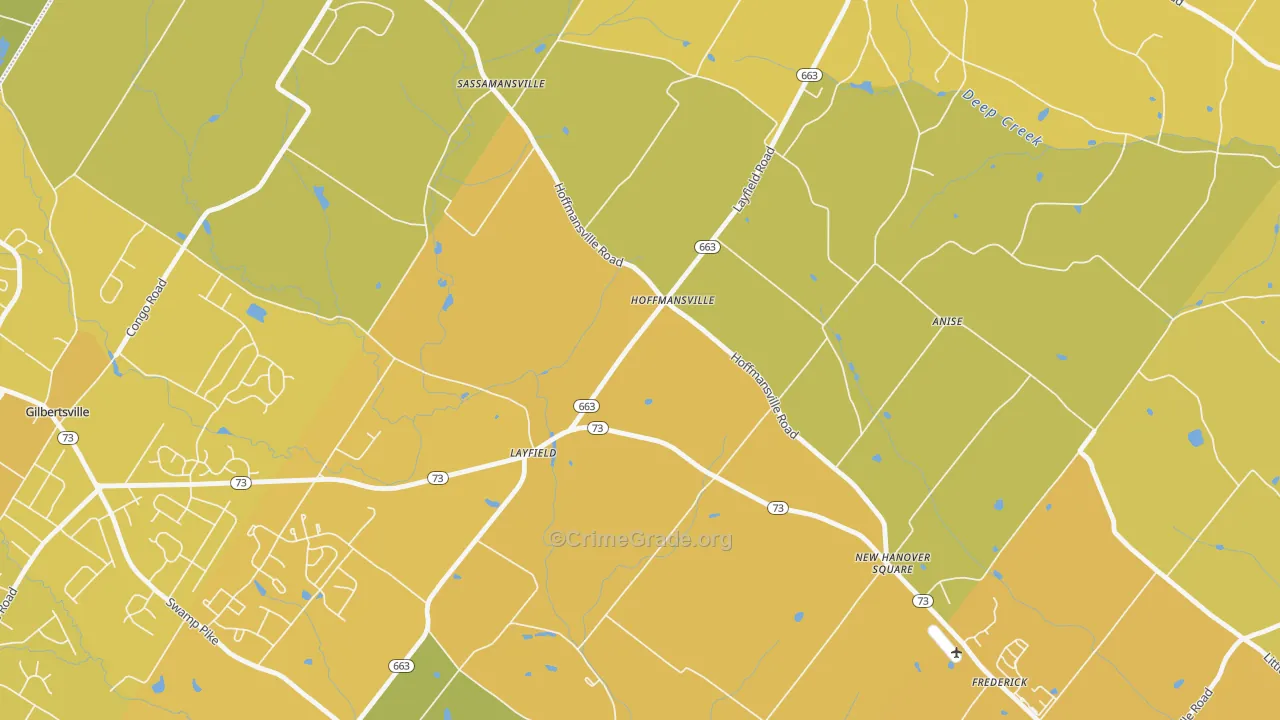 19435, PA Map of Vehicle Theft Rates