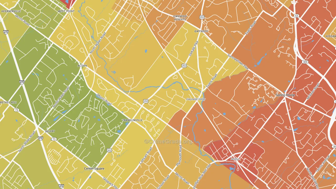 19437, PA Map of Vehicle Theft Rates