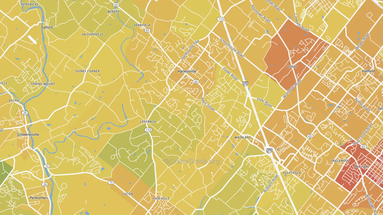 19438, PA Map of Vehicle Theft Rates