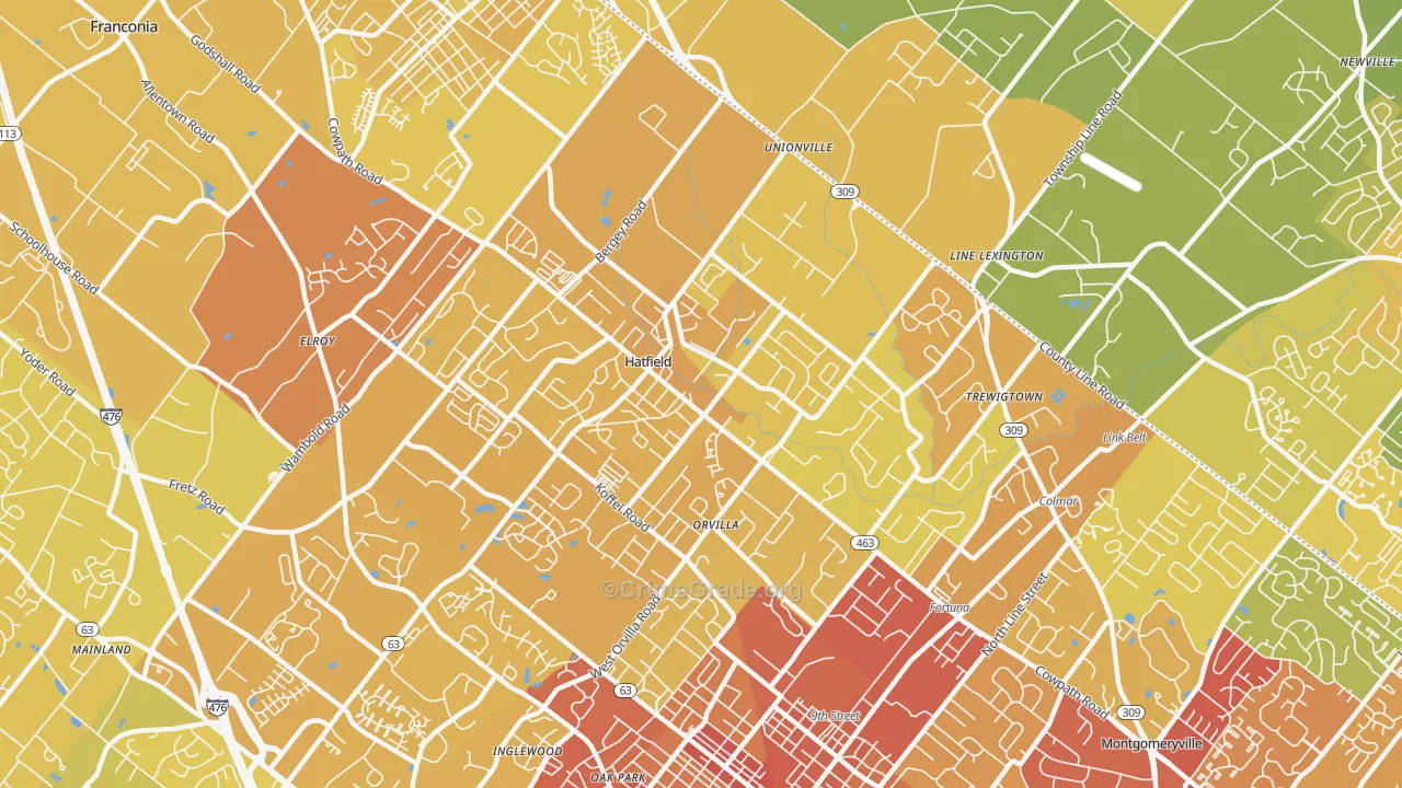 19440, PA Map of Vehicle Theft Rates