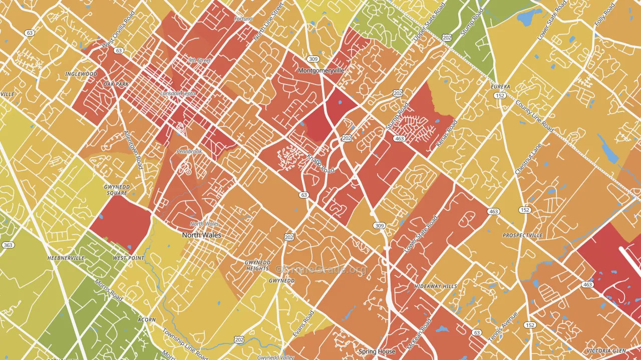 19454, PA Map of Vehicle Theft Rates