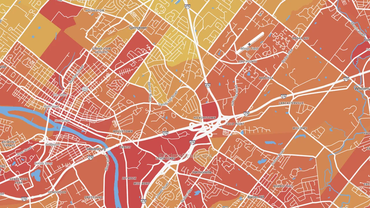 19462, PA Map of Vehicle Theft Rates
