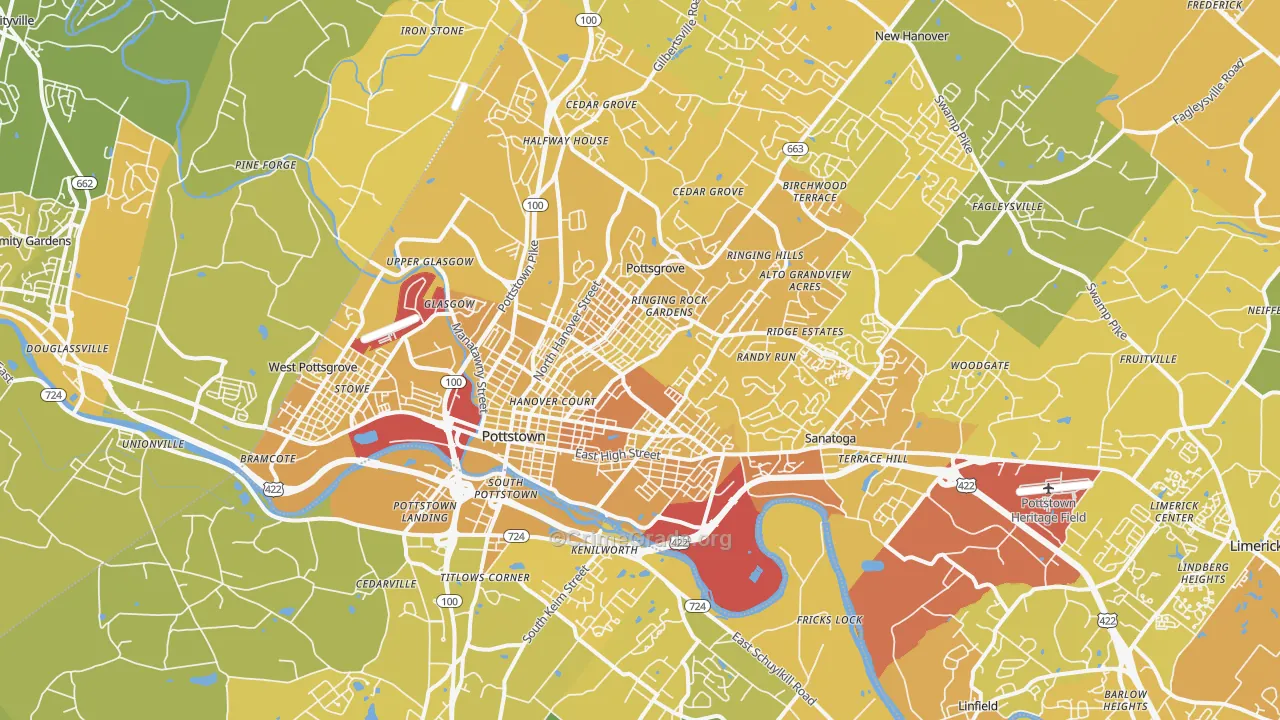 19464, PA Map of Vehicle Theft Rates