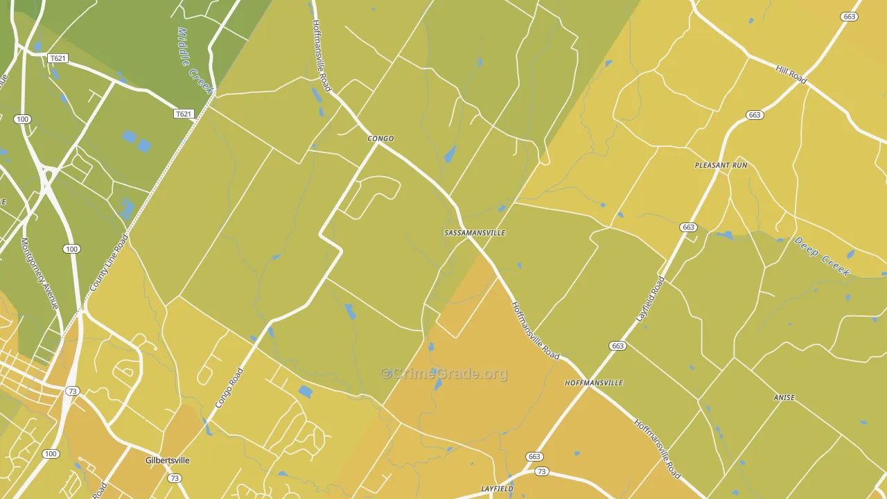 19472, PA Map of Vehicle Theft Rates