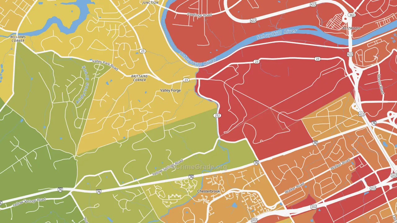 19481, PA Map of Vehicle Theft Rates