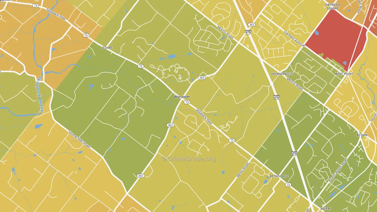 19490, PA Map of Vehicle Theft Rates