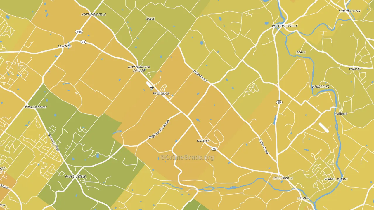 19492, PA Map of Vehicle Theft Rates