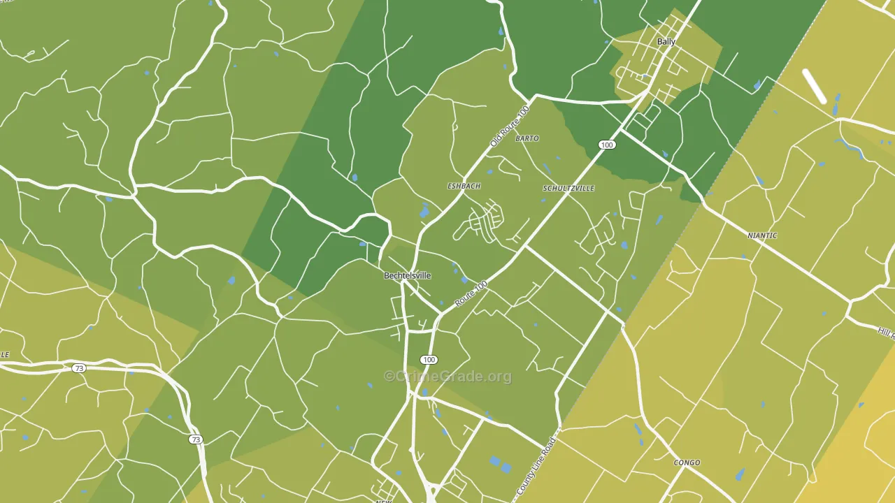 19505, PA Map of Vehicle Theft Rates