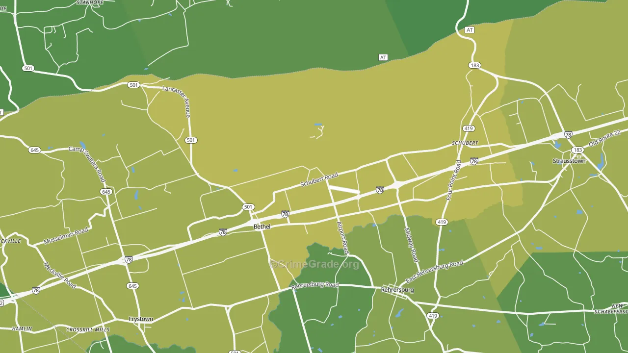 19507, PA Map of Vehicle Theft Rates
