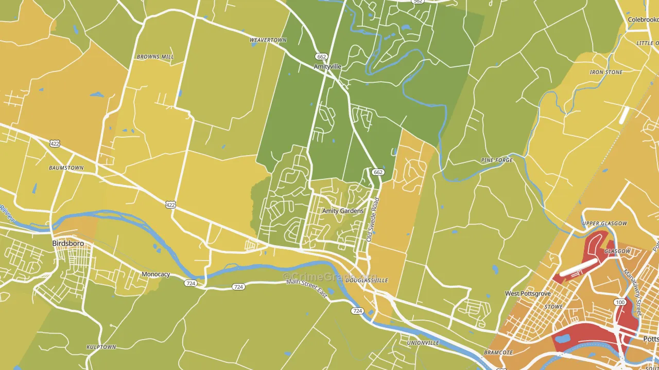 19518, PA Map of Vehicle Theft Rates