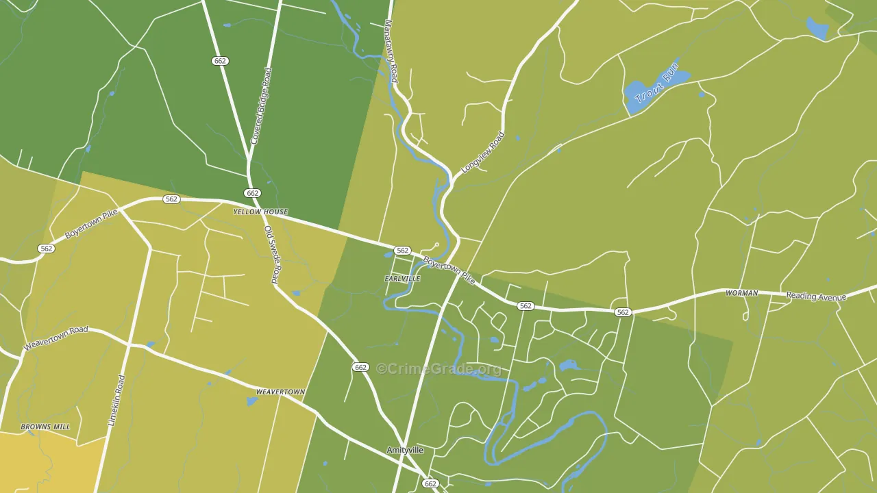 19519, PA Map of Vehicle Theft Rates