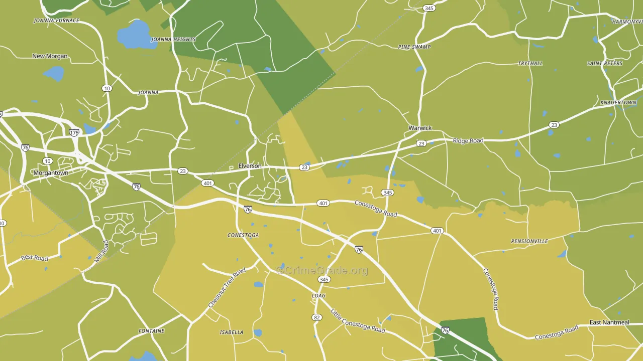 19520, PA Map of Vehicle Theft Rates