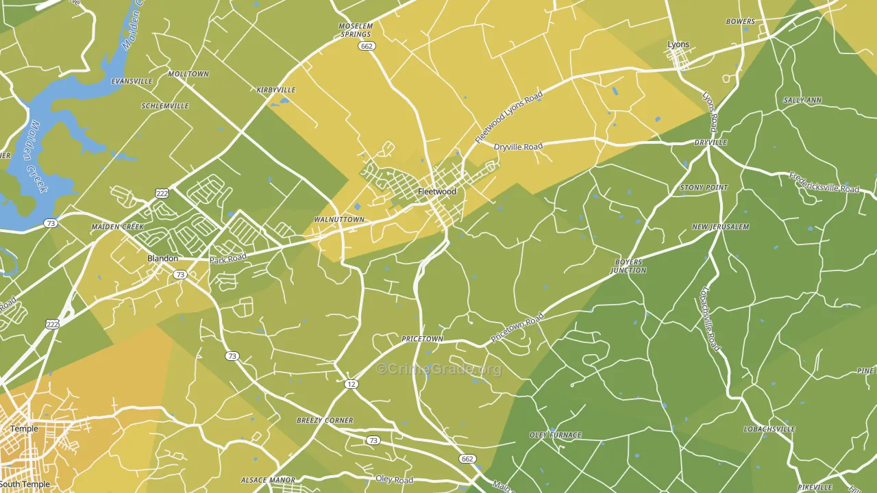 19522, PA Map of Vehicle Theft Rates
