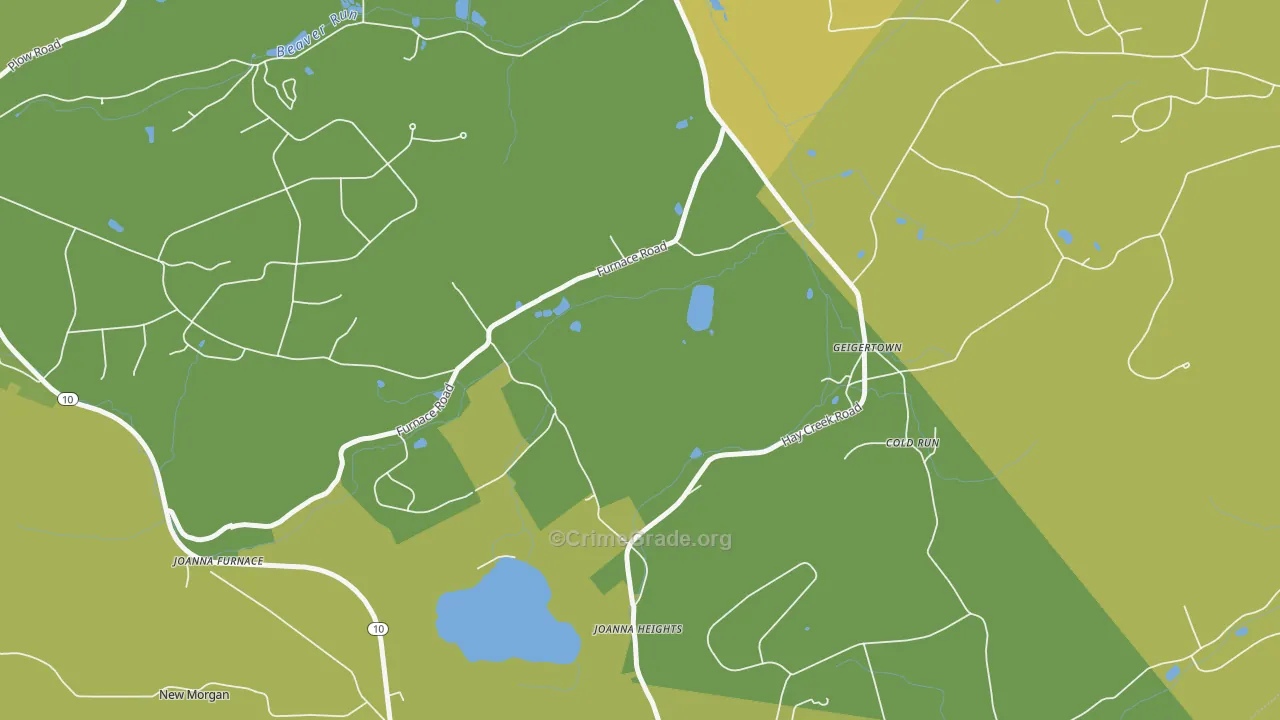 19523, PA Map of Vehicle Theft Rates