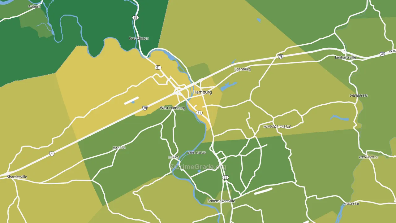 19526, PA Map of Vehicle Theft Rates