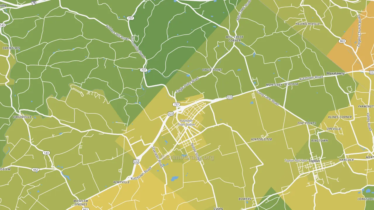 19530, PA Map of Vehicle Theft Rates