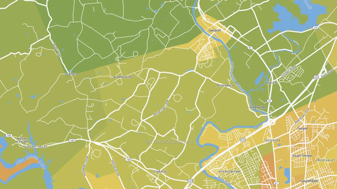 19533, PA Map of Vehicle Theft Rates