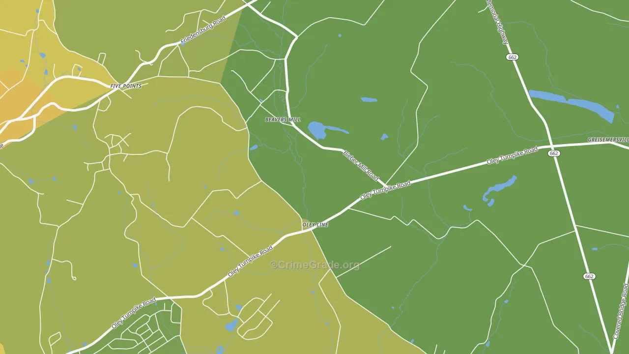 19535, PA Map of Vehicle Theft Rates