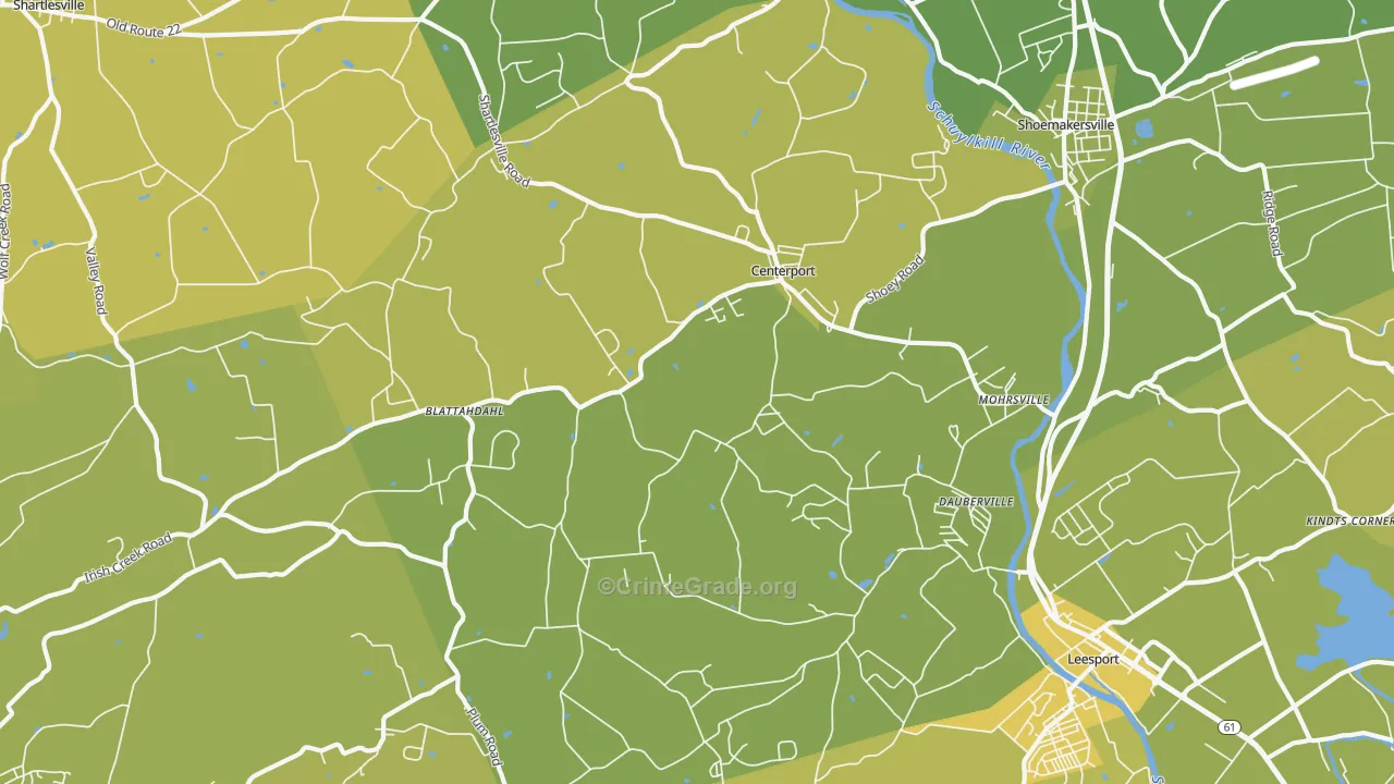 19541, PA Map of Vehicle Theft Rates
