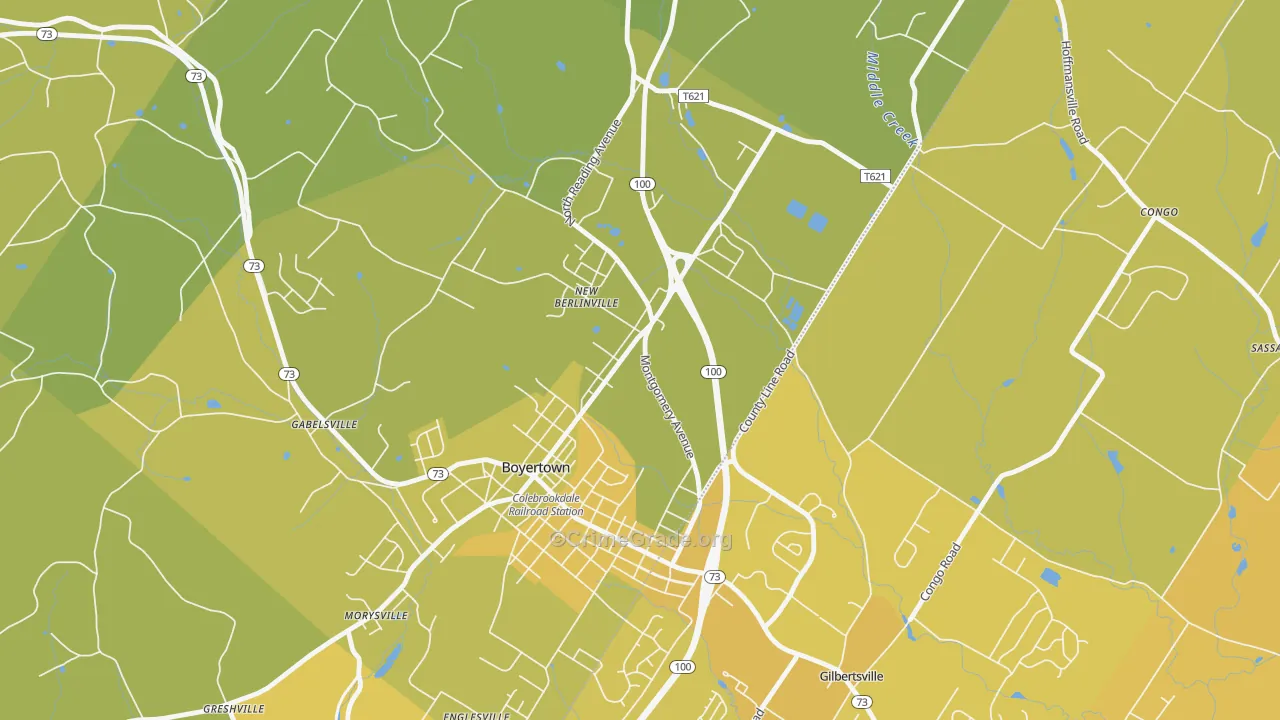19545, PA Map of Vehicle Theft Rates