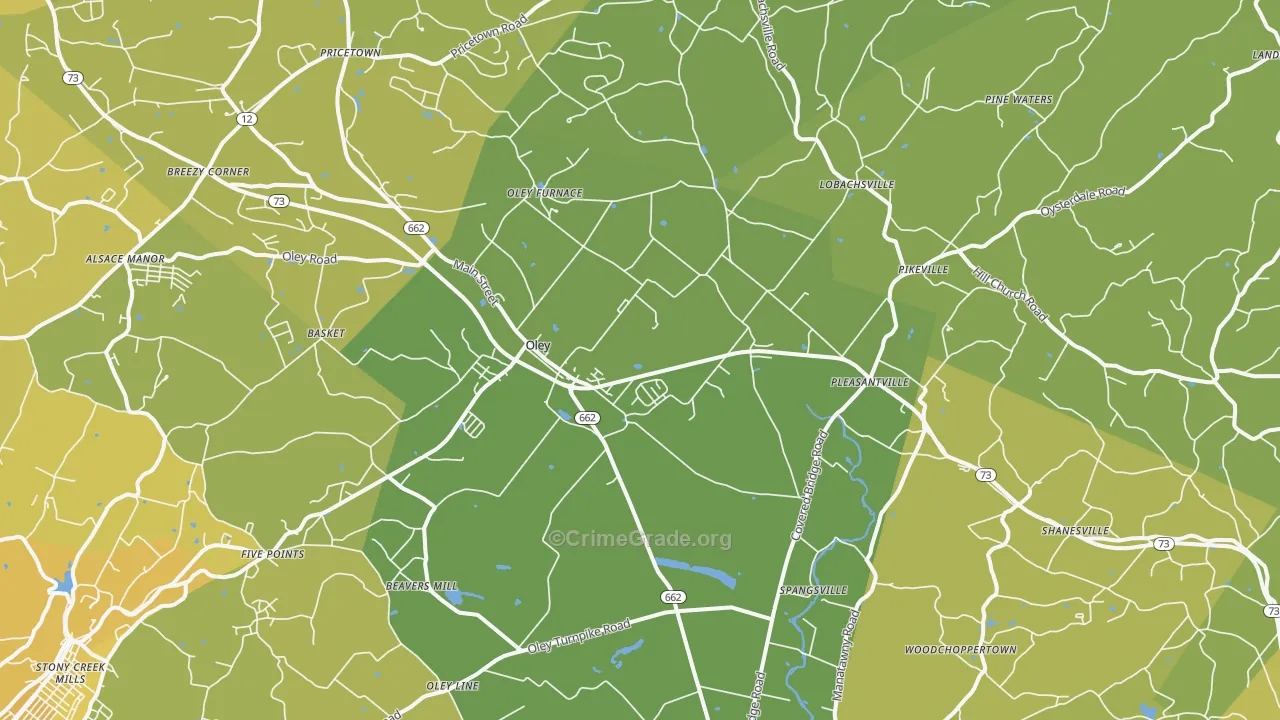 19547, PA Map of Vehicle Theft Rates