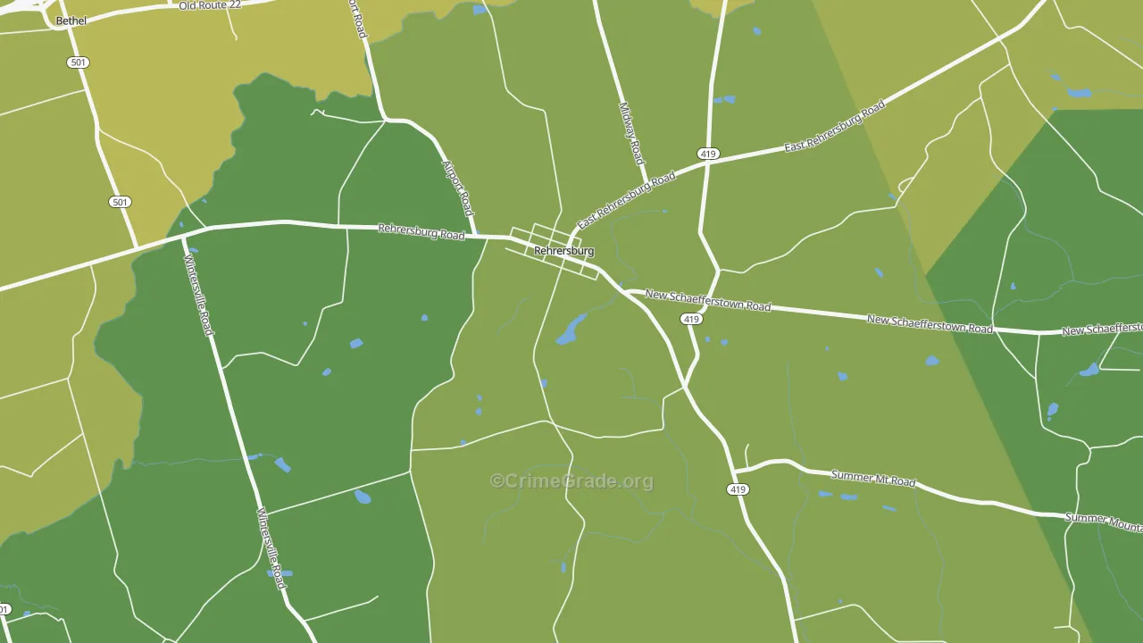 19550, PA Map of Vehicle Theft Rates