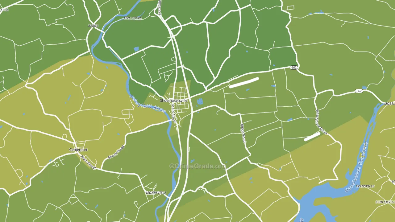 19555, PA Map of Vehicle Theft Rates