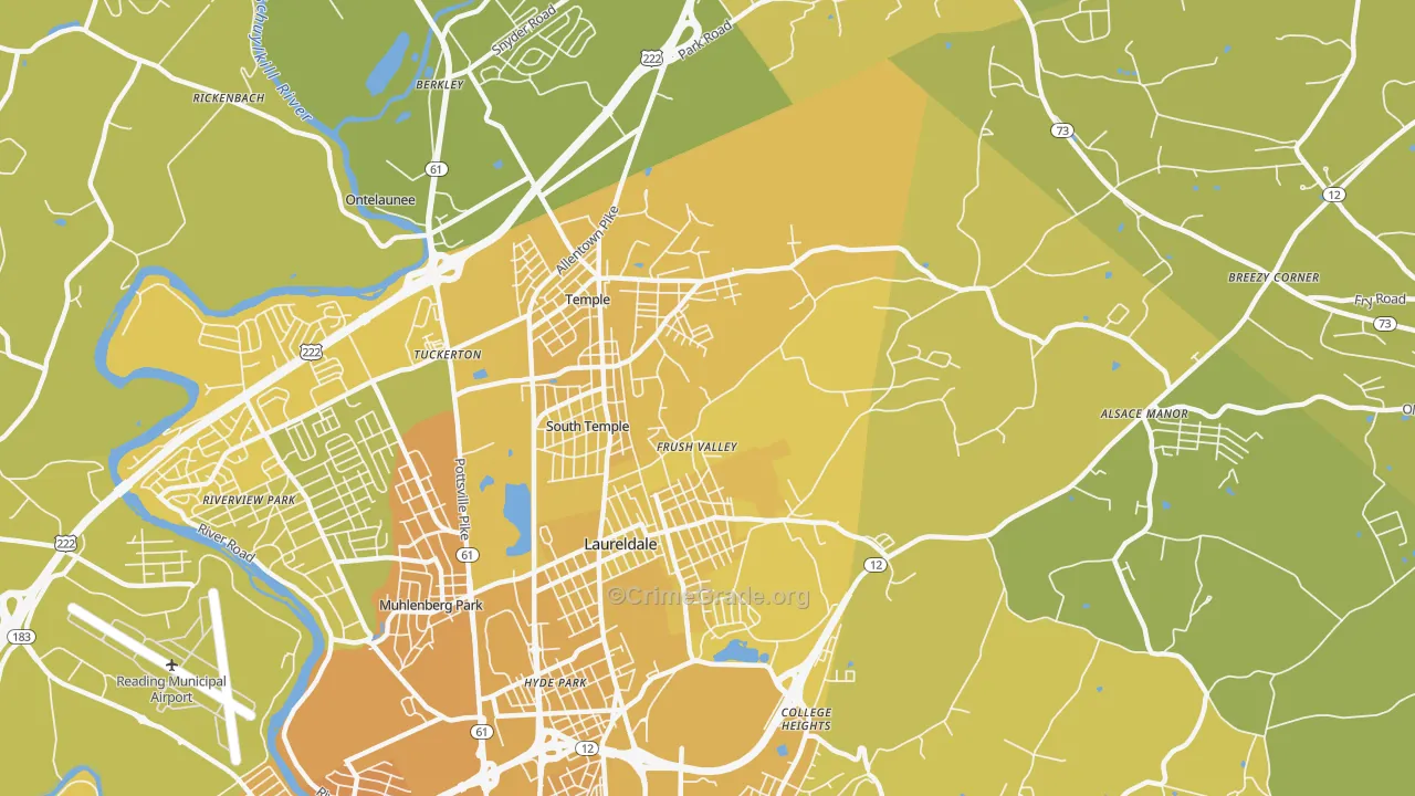 19560, PA Map of Vehicle Theft Rates