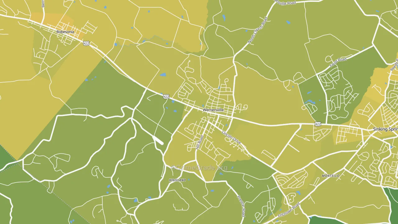 19565, PA Map of Vehicle Theft Rates