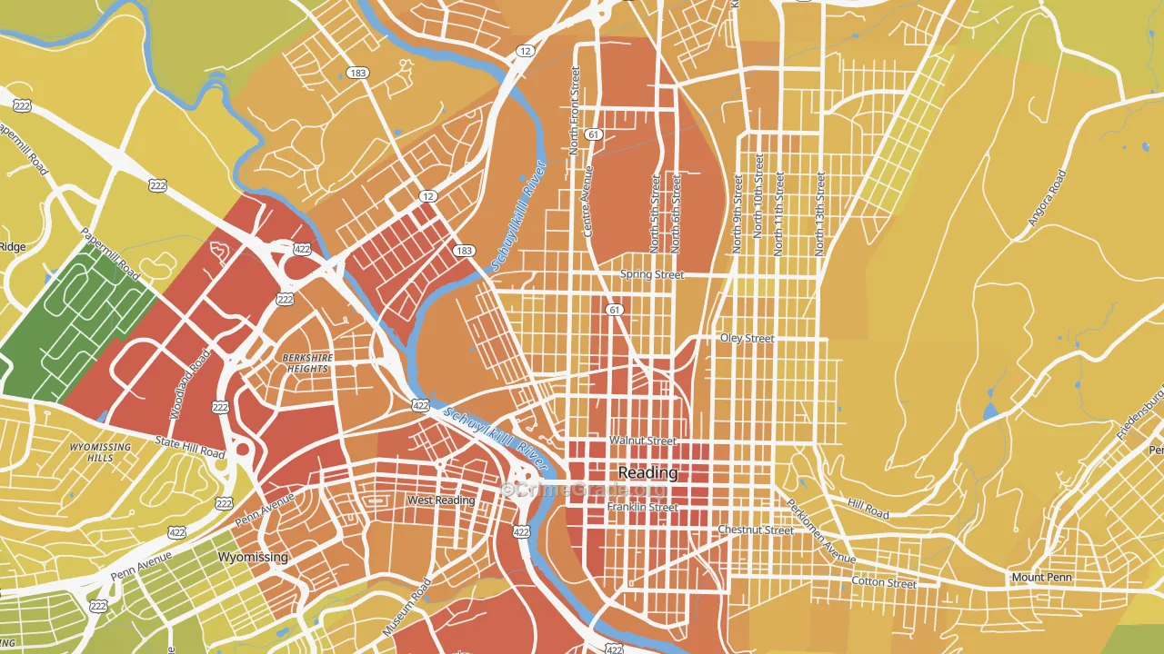 19601, PA Map of Vehicle Theft Rates