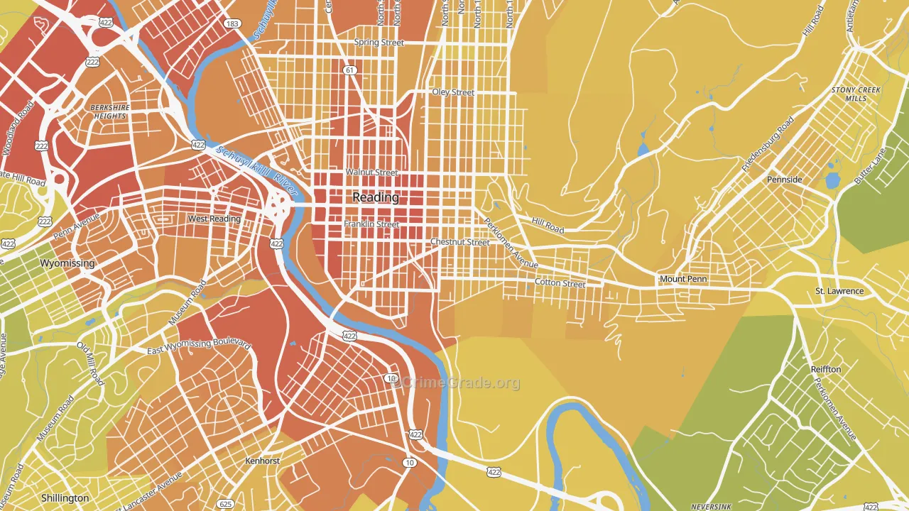 19602, PA Map of Vehicle Theft Rates