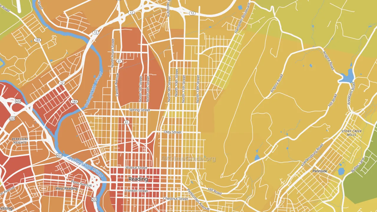 19604, PA Map of Vehicle Theft Rates