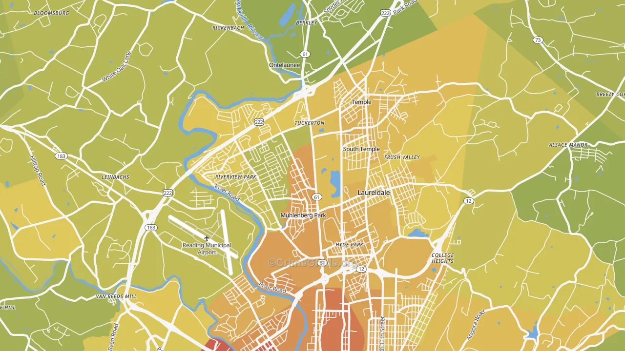 19605, PA Map of Vehicle Theft Rates