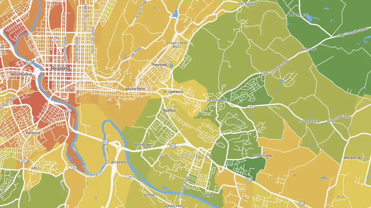 19606, PA Map of Vehicle Theft Rates