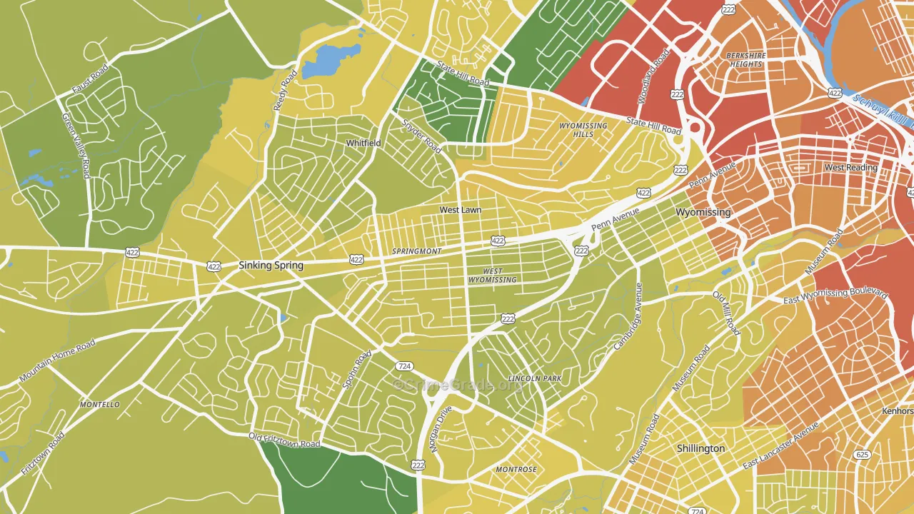 19609, PA Map of Vehicle Theft Rates