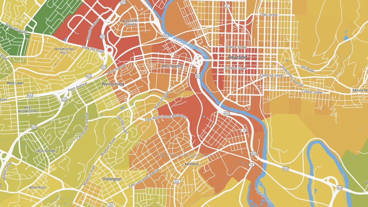 19611, PA Map of Vehicle Theft Rates